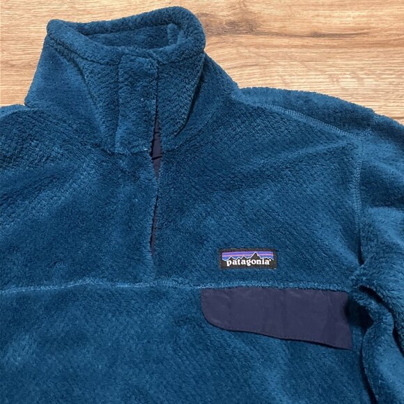 Women's Patagonia Snap T Fleece Jacket SZ Medium Sweater Pullover Blue - Picture 3 of 13